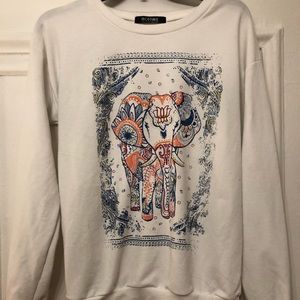 Fun Elephant Long Sleeve Crew